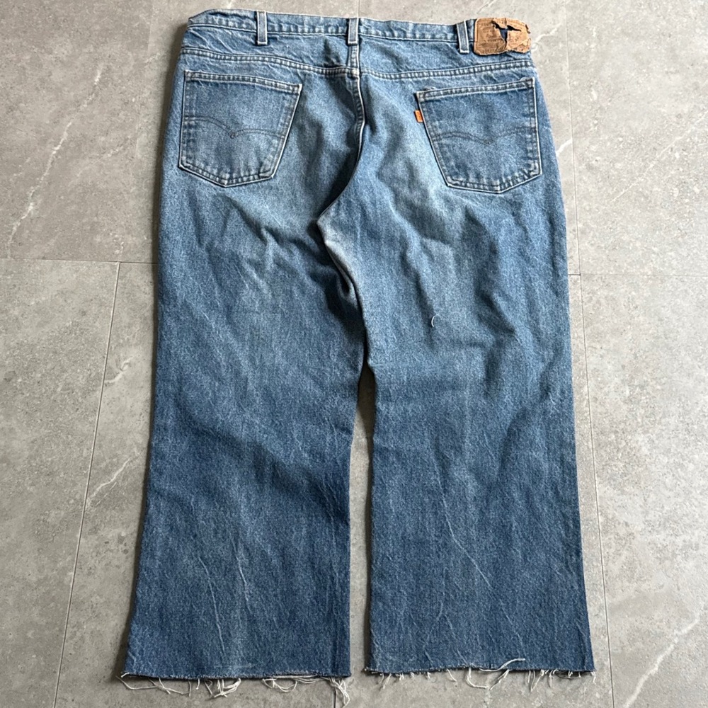 Vintage Levi's USA Made 20517 Orange Tab Cut Off Jeans 38x24
